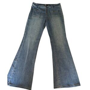 Kut From The Kloth Stella High Rise Flare Blue Jeans, Size 12